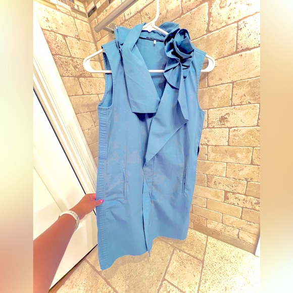 Elie Tahari Camille Sleeveless Ruffled Collar Dress, size 2 - Picture 4 of 8